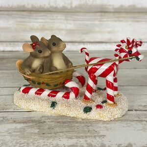 Fitz and Floyd Charming Tails Sleigh Ride Sweeties Mouse Figurine 87/100 Boxed